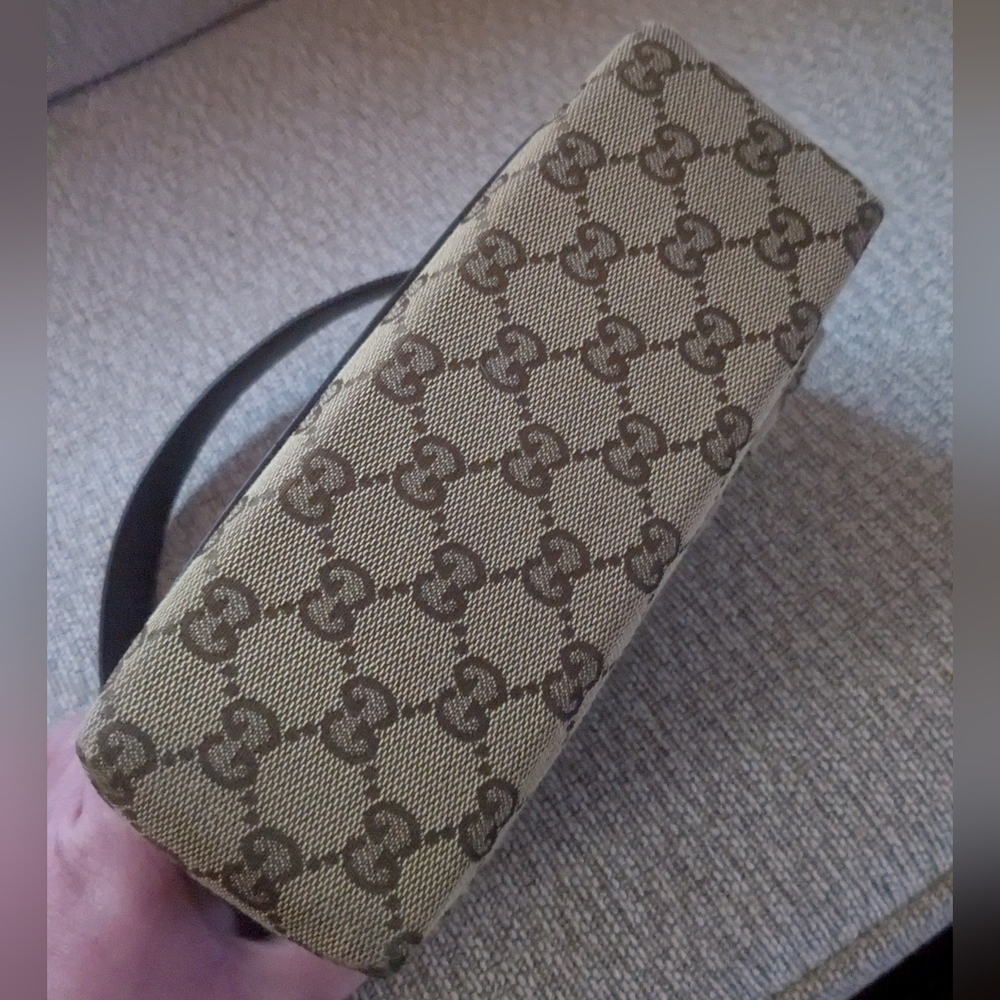 Designer Inspired Monogram Tan and Brown Small Shoulder/Crossbody Bag  Purse - Picture 9 of 14